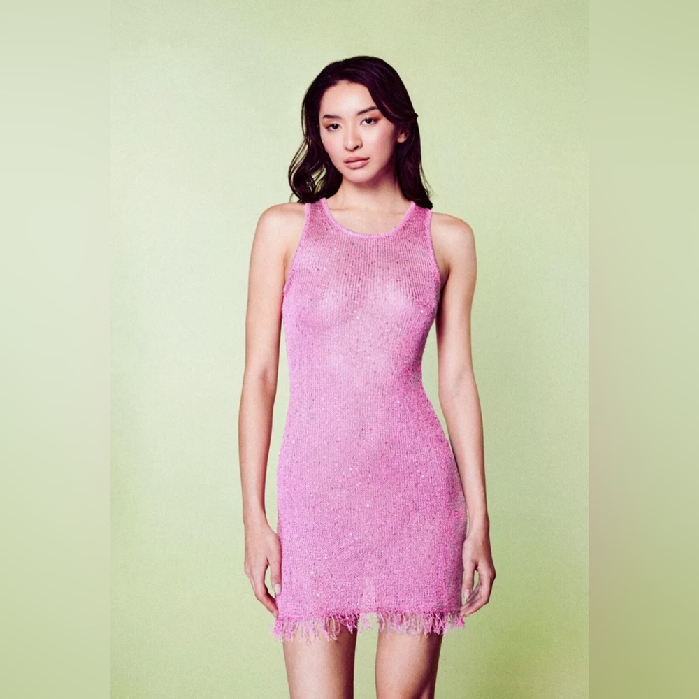 Asta Resort Natalia Mini Dress - NWT - Color: Azalea Sequin - Size: Small